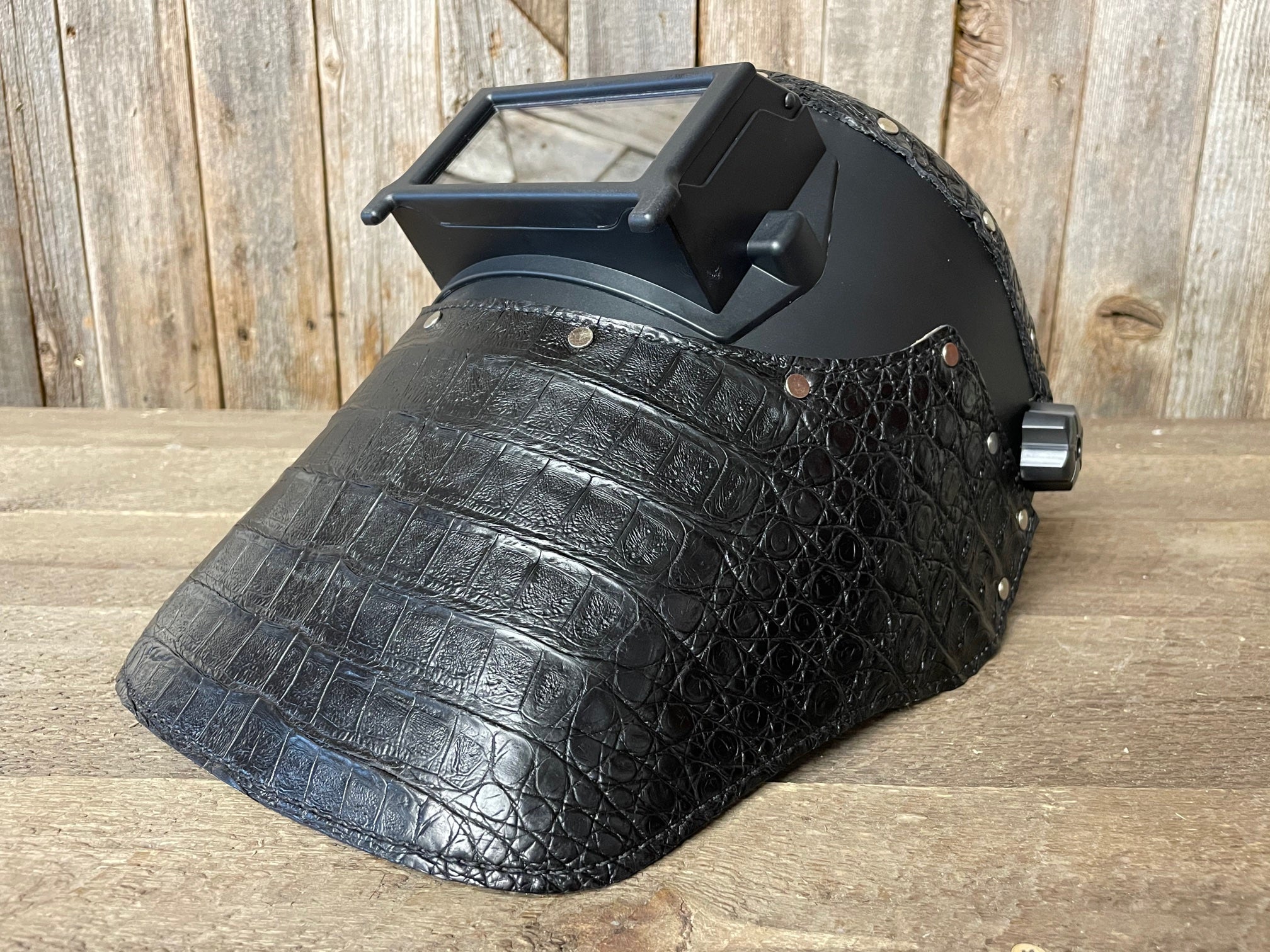 Outlaw Leather - Welding Hood - Black Caiman